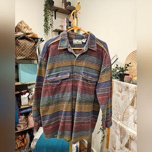 Vintage Bugle Boy Multicolor Striped Shirt Jacket